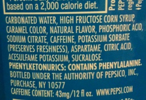 Pepsi Next Ingredients