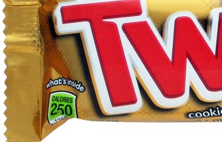 Twix Green Calorie Label