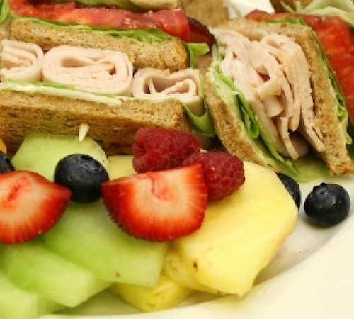 Sandwich and fruit Sandwich and fruit