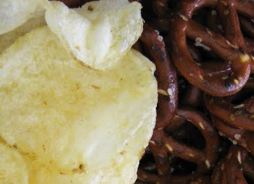 pretzels and potato chips pretzels and potato chips